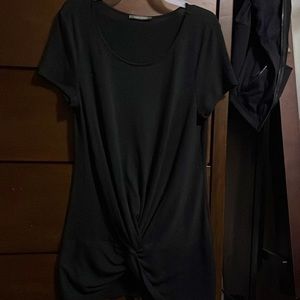 Black gather front tshirt Xl black